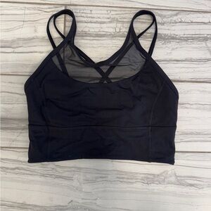 lululemon athletica Black Mesh-Detail Strappy Sports Bra